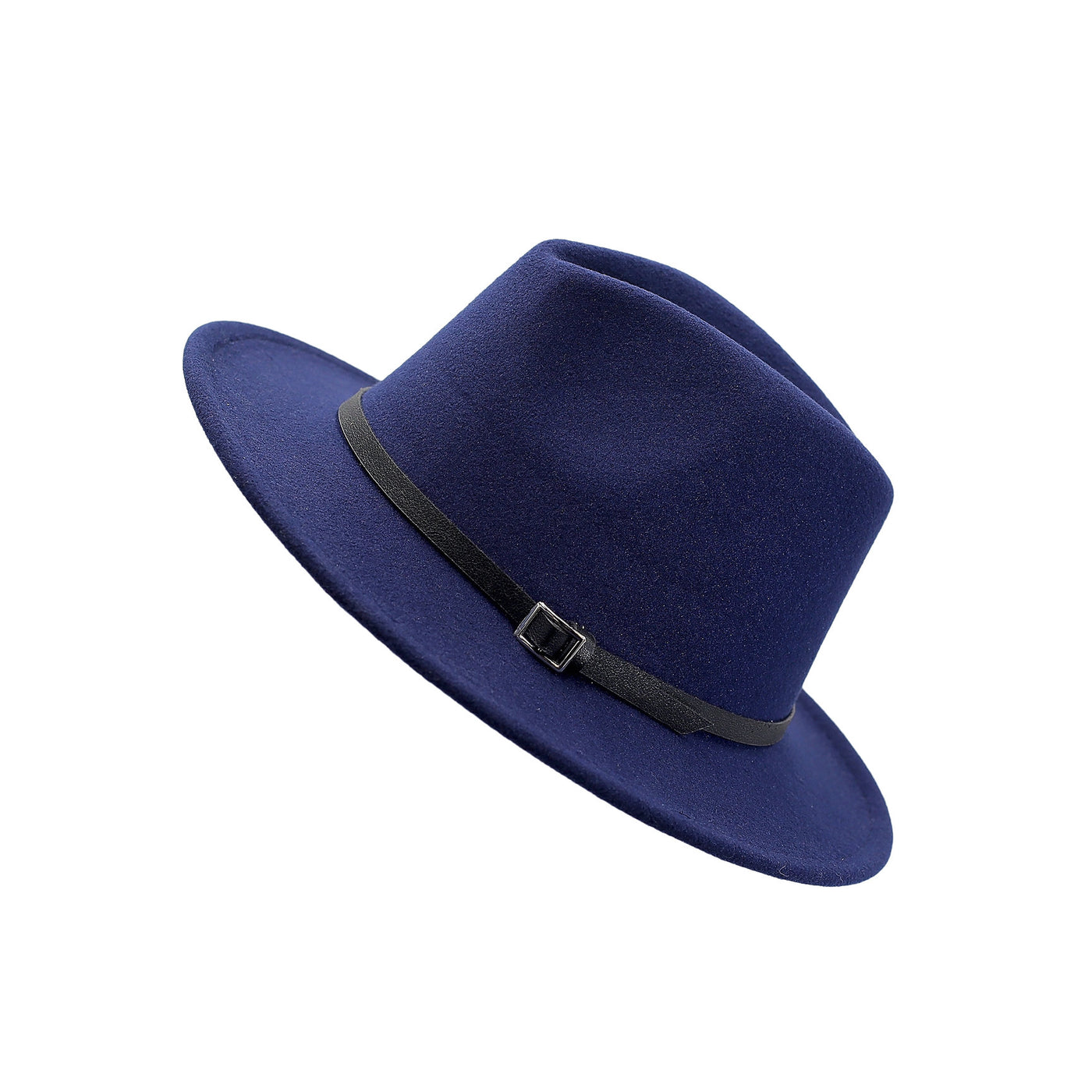 black and blue fedora hat