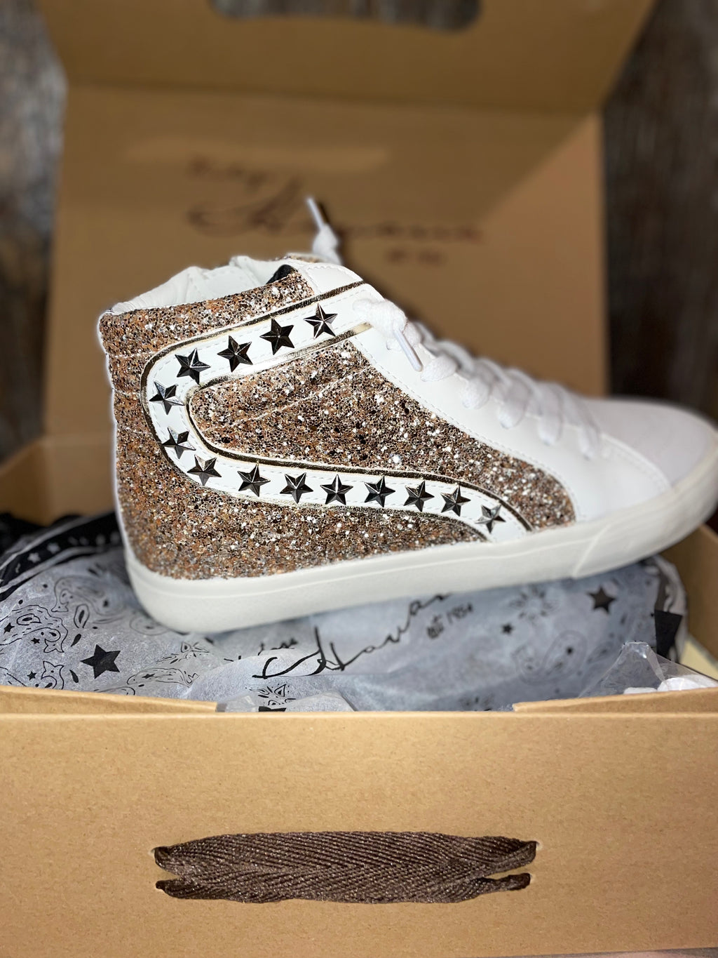  VINTAGE HAVANA Quinn White/Silver Glitter 5.5 M