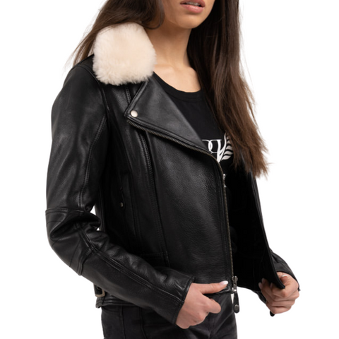 Blackbird Motorcycle Wear Fly By Night Women's Jacket in Black Leather