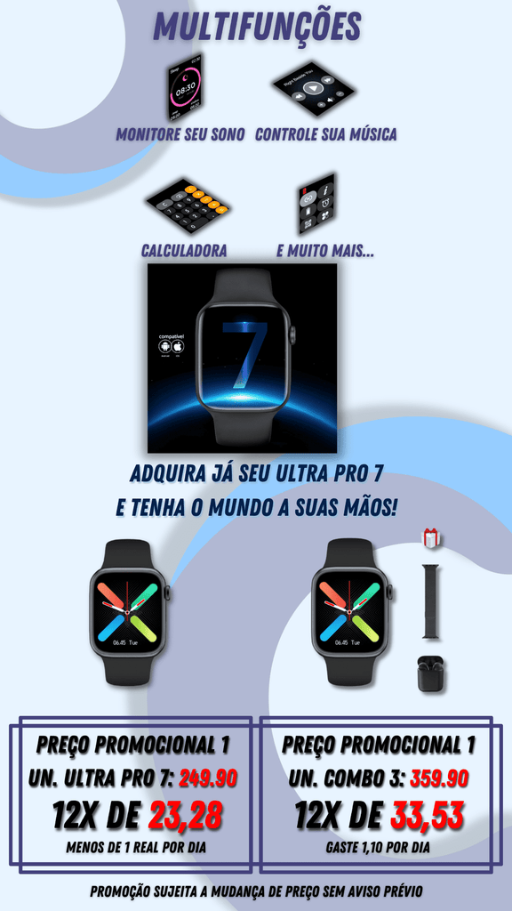 Smartwatch Ultra Pro 7 - Você encontra em promoção na Inova Criativa - Frete Grátis e parcele em até 12x