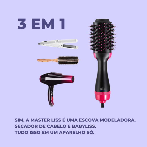 Escova modeladora de cabelo 3 em 1