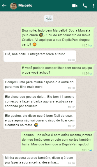 depoimento de cliente sobre depilapen - caneta depilatória