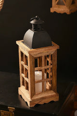 Wooden Lantern Table Lamp