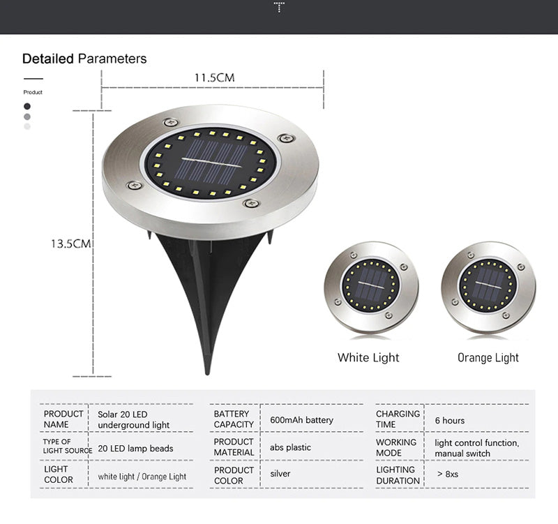 Outdoor Solar Powered Ground Light