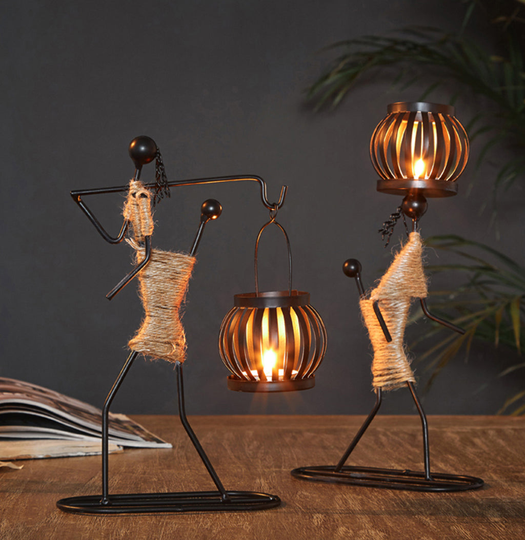 Abstract Figurine Metal Candle Holder