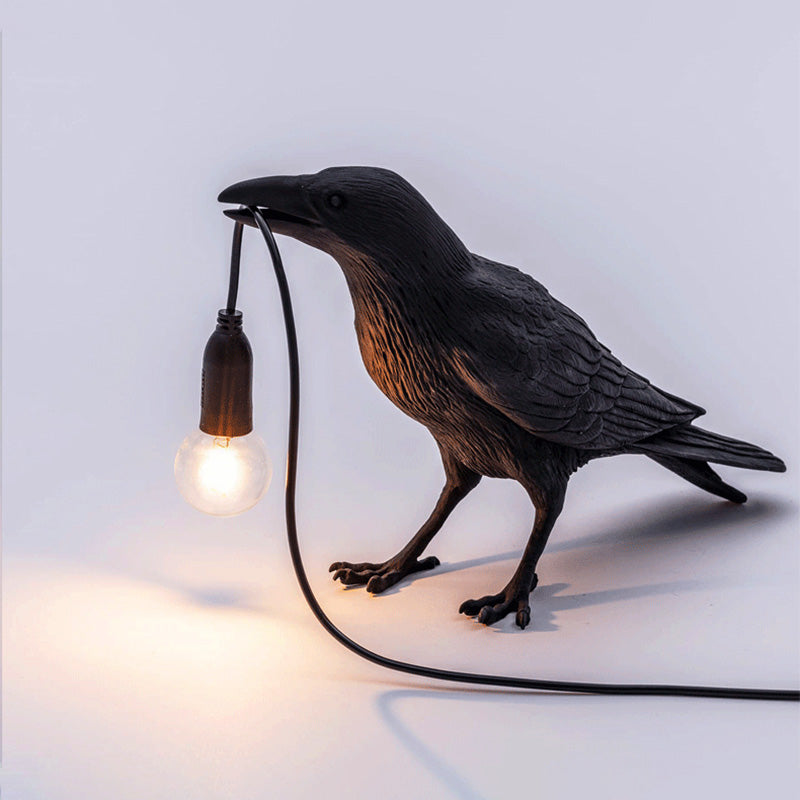 Resin Crow Bird Decorative Lamp