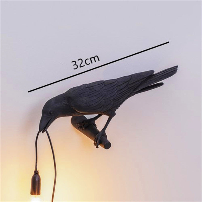 Resin Crow Bird Decorative Lamp