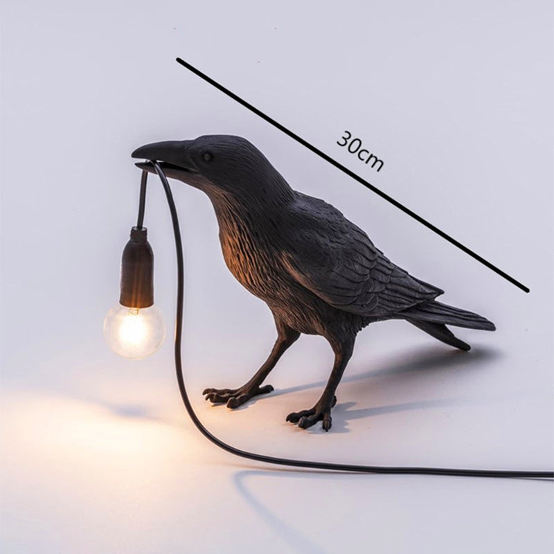 Resin Crow Bird Decorative Lamp