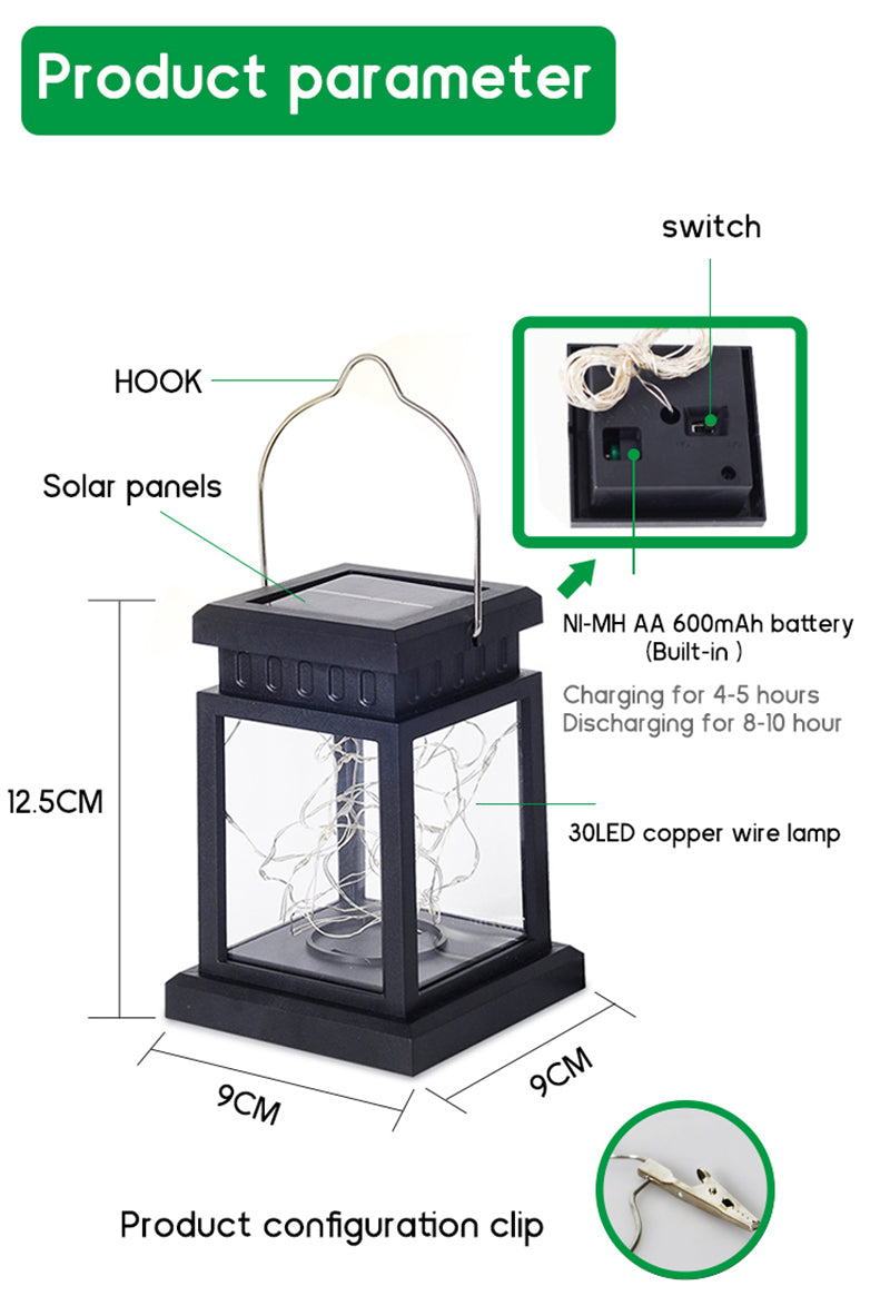 Solar Powered Outdoor Lantern