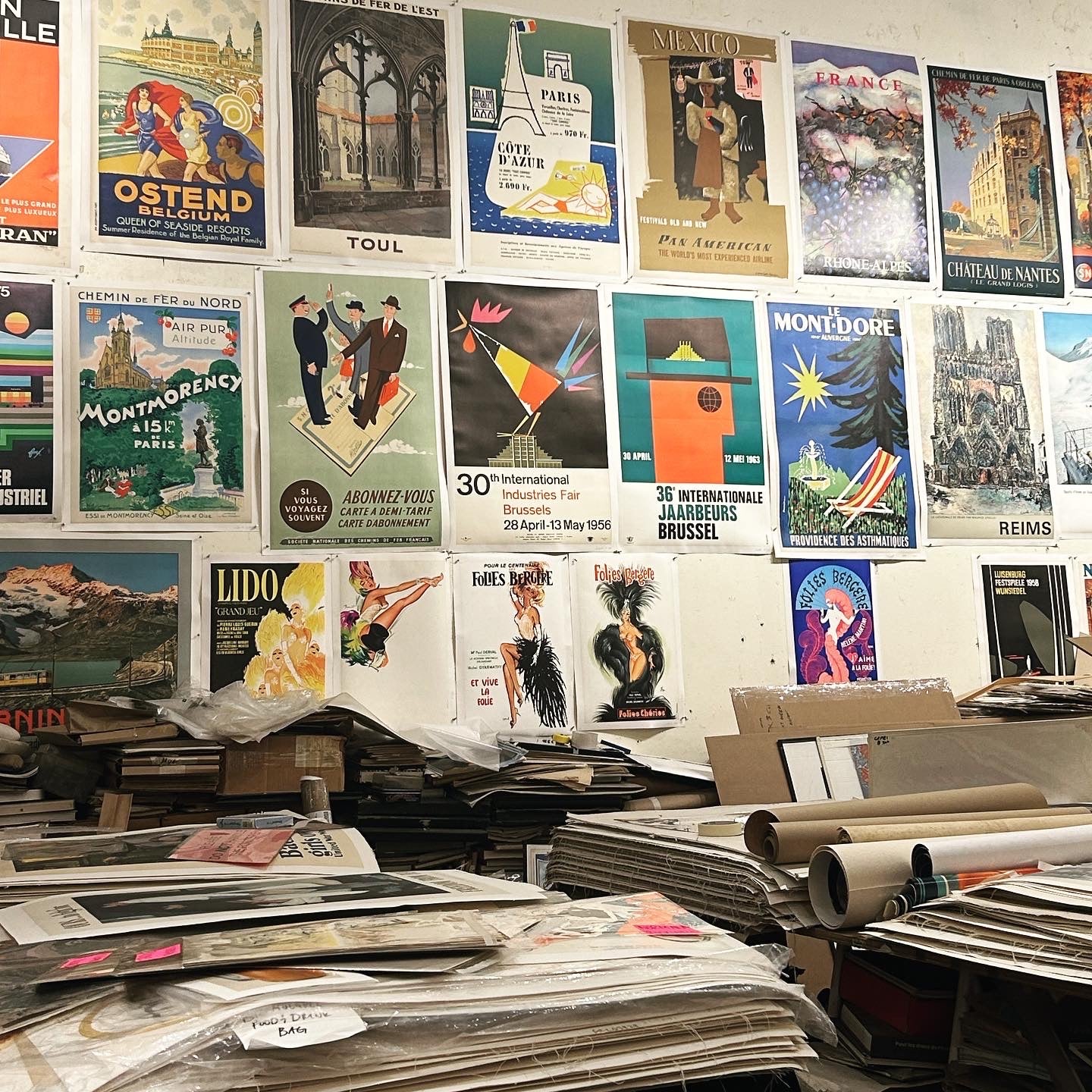 Wall of poster store