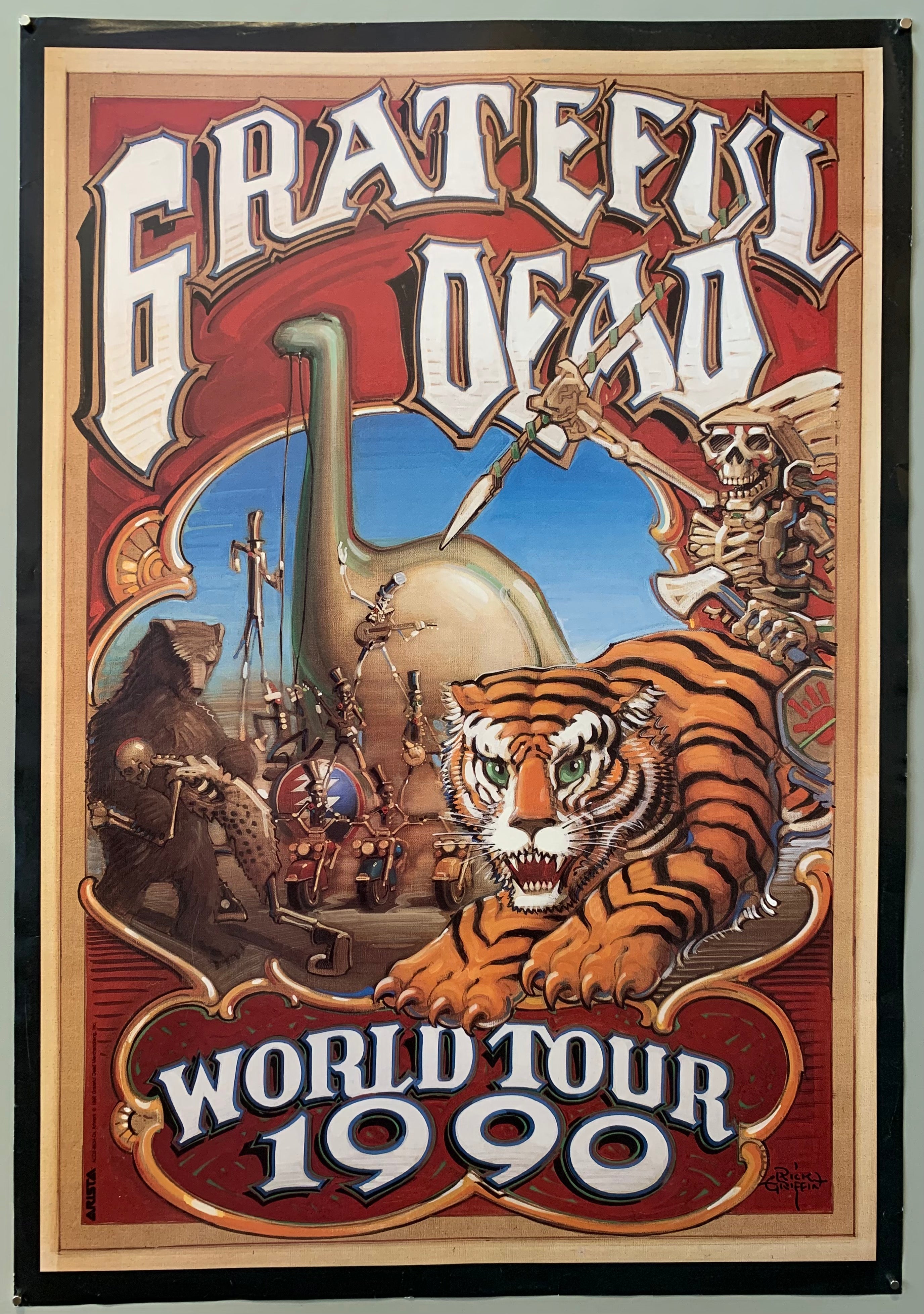 Grateful Dead World Tour 1990 Poster Poster Museum