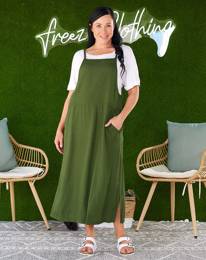 Apron Dress - Olive