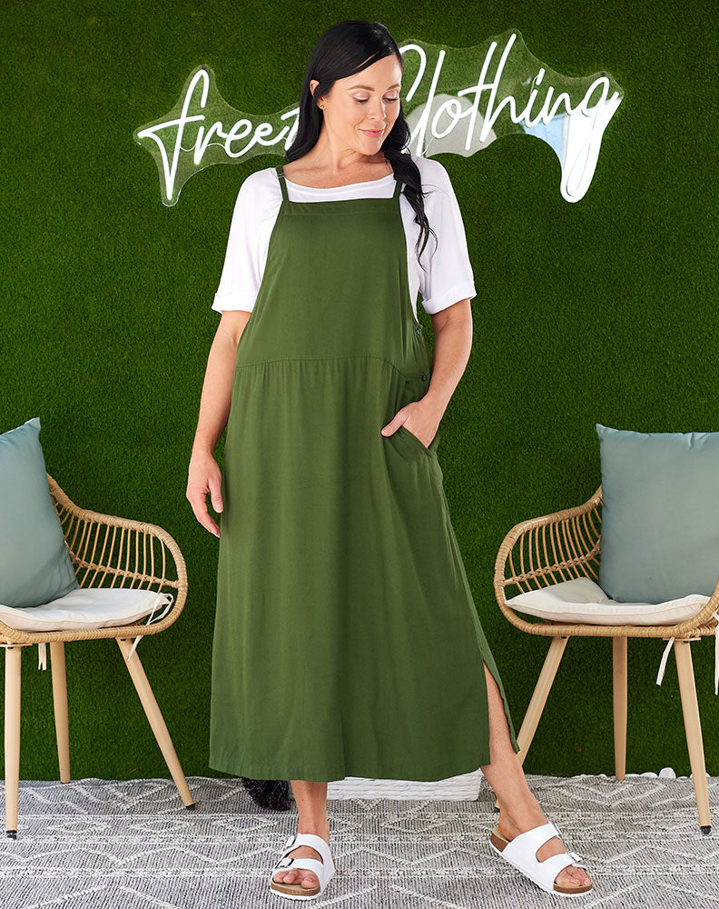 Apron Dress - Olive