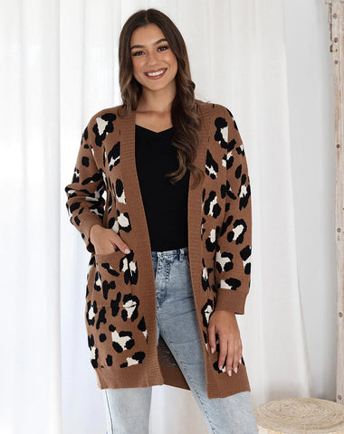 Featuring Our Leopard Cardi - Tan