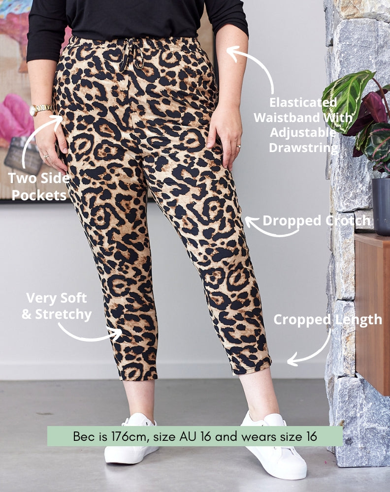 Slouch Pant -Brown Animal