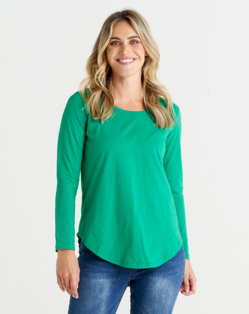 Megan Long Sleeve Top - Jade