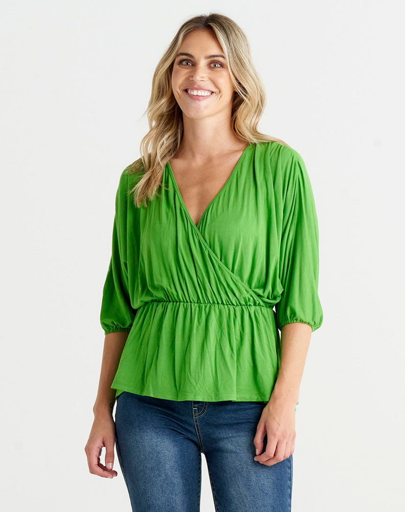 Bayeaux Wrap Top - Artichoke