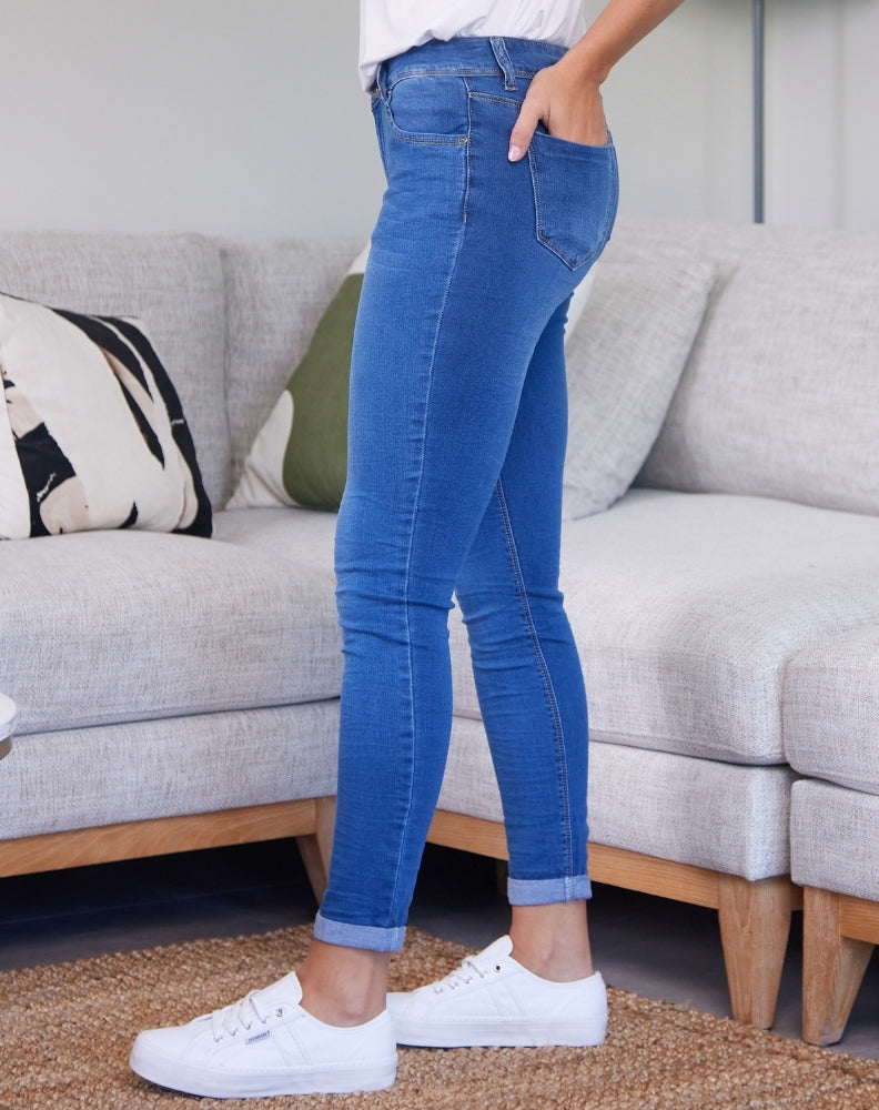 Denim Crinkle Jean -Blue