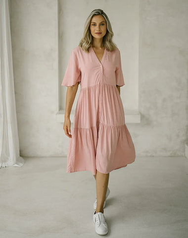 Featuring Our Fresia Dress - Blush