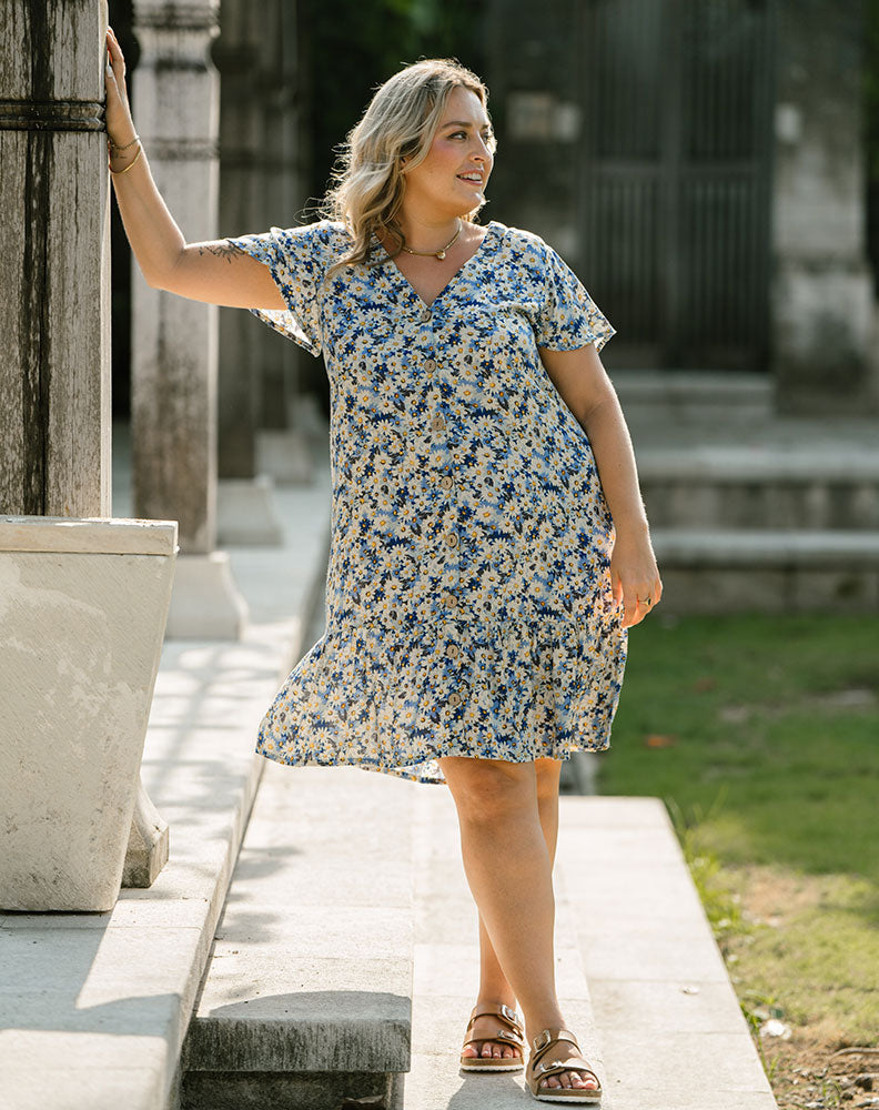 Hunter Dress - Navy/Daisy