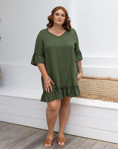 Featuring Our Shift Dress - Olive