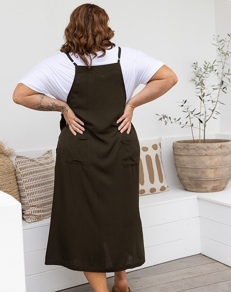 Apron Dress -Khaki