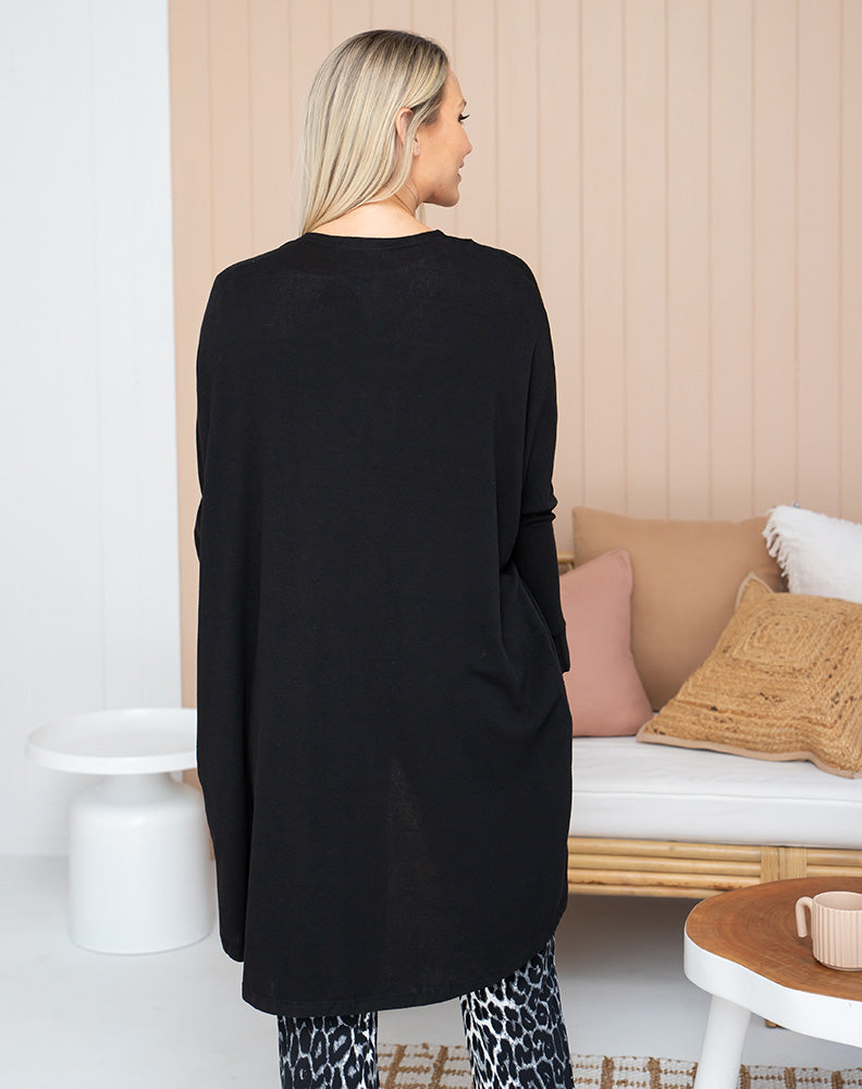 Slouch Cardi -Black