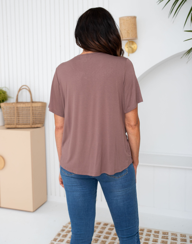 V Neck Tee - Mocha