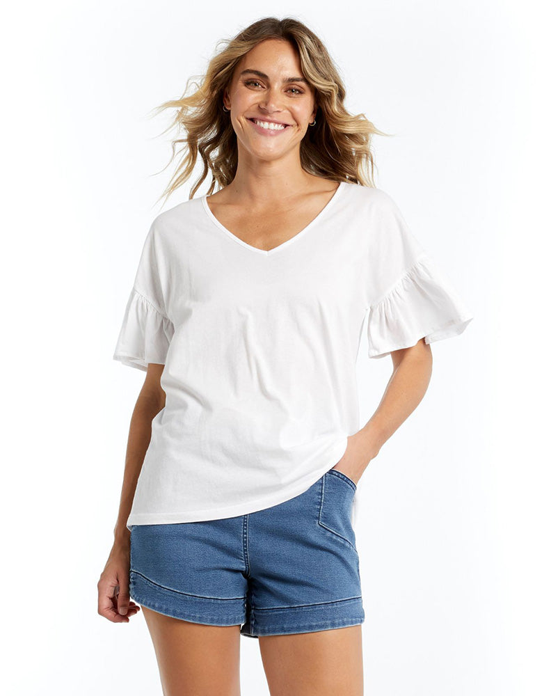 Alessi Frill Top - White