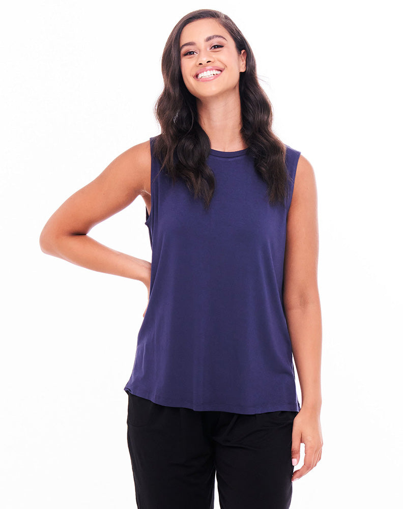 Capri Tank - Navy