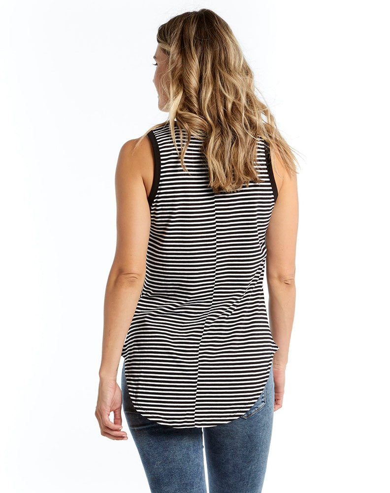 Keira Tank - Black/Stripe