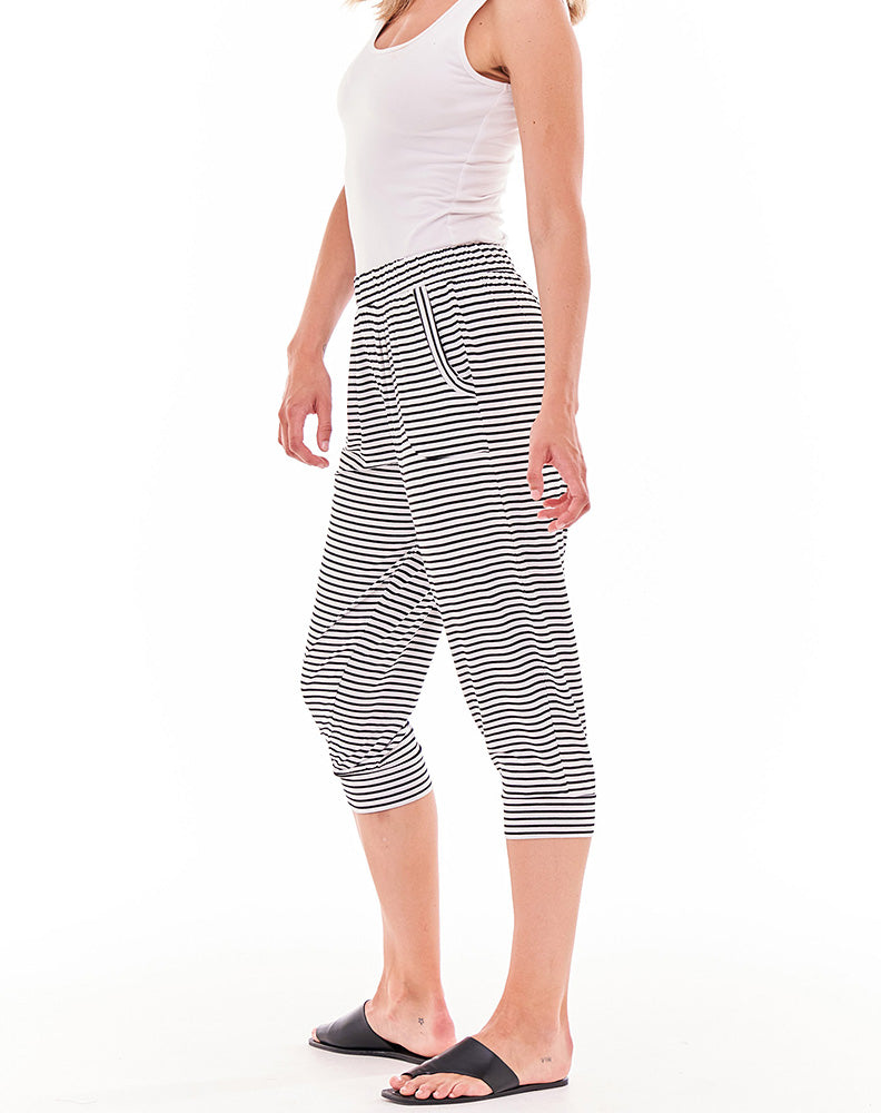 Tokyo 3/4 Pant - Noir Stripe