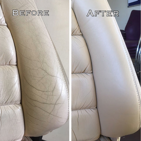 Before and after of a repair I did on a vinyl seat bolster : r/AutoDetailing