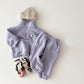 Baby Solid Color Stand Collar Autumn Winter Thermal Hoodies Sets My Kids-USA