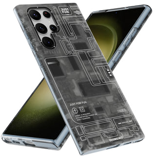 𝙉𝙚𝙬𝟭 Youngkit Futuristic Circuit Samsung Galaxy S22/S23 Case-Grey