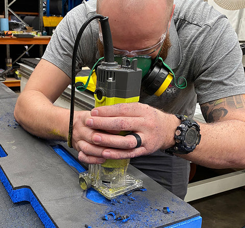 Cutting out unwanted foam using the Trim Router