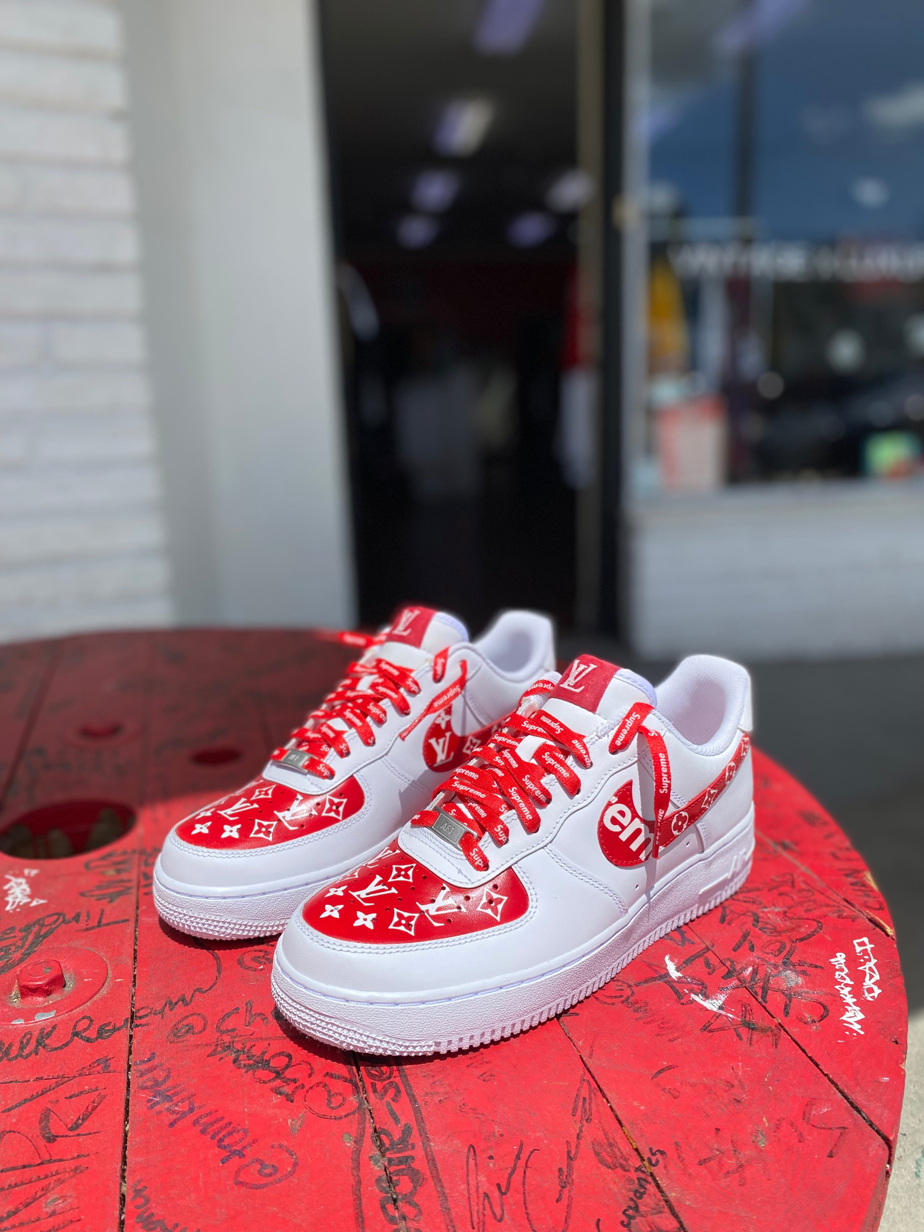 AF1 Louis Vuitton Supreme Custom Design Size 9