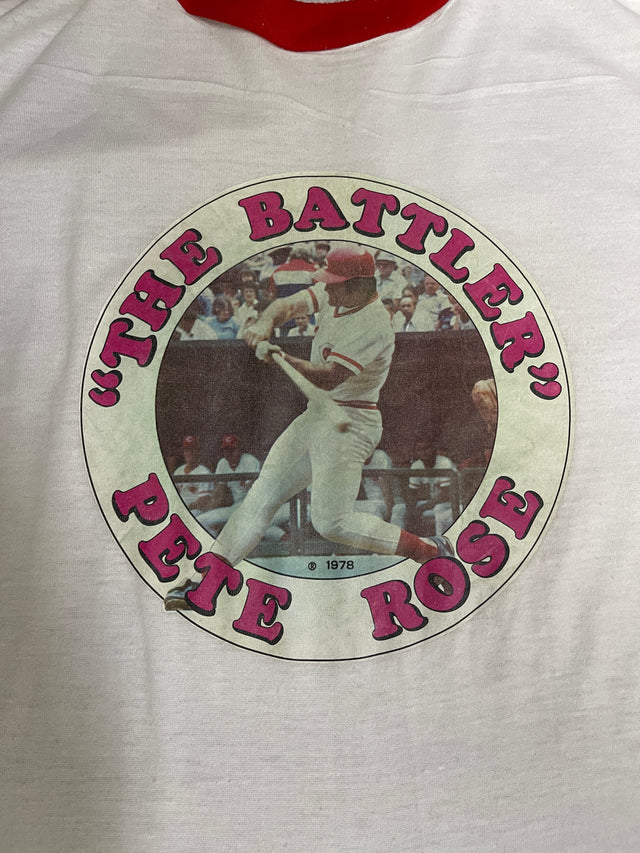 Vintage 1978 Pete Rose The Battler Ringer Shirt M