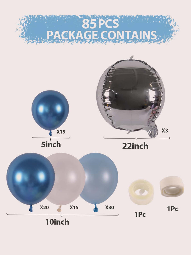 85pcs Teal Blue Party Balloon Garland Set – Hibrides