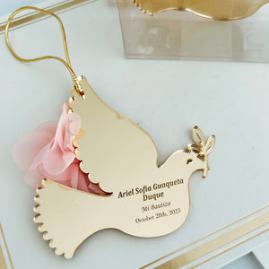 Baptism Ornament, Personalized Baptism Christmas Tree Ornament, Godson Baptism Gift, Baptism Gift Boy and Boy, Baptism Dove, Memorial Ornaments - Queen Studio
