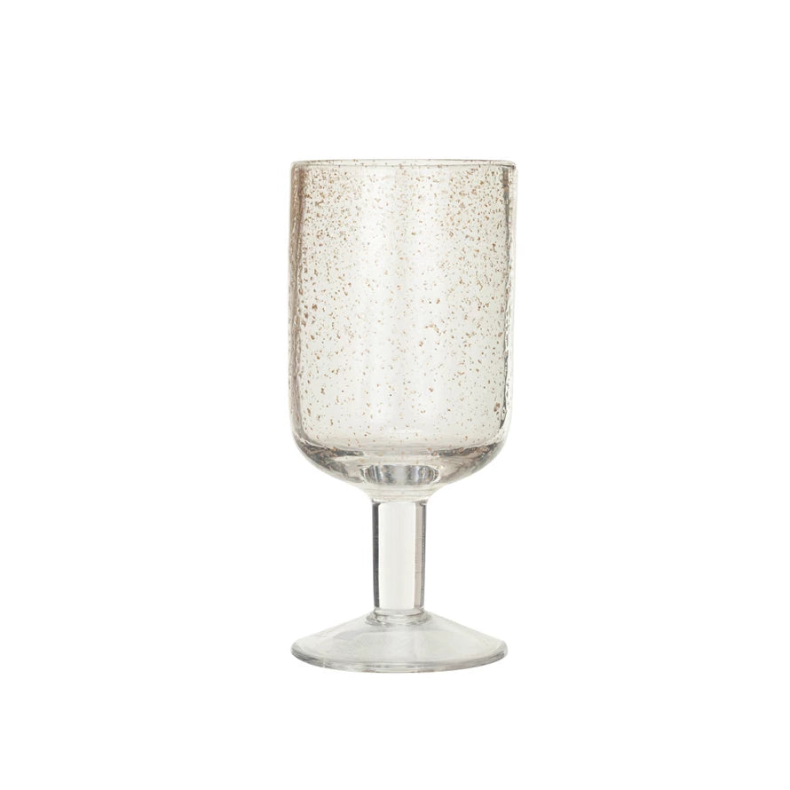 Stemmed Wine Glass w/ Gold Flecks