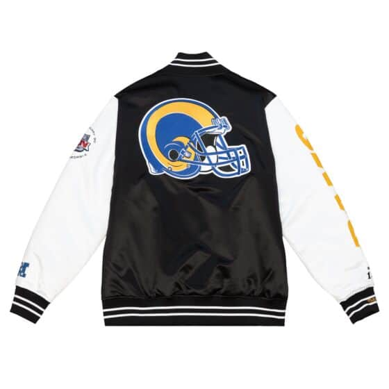 GIII/STARTER Los Angeles Dodgers Home Game Pearl Satin Varsity Mens Jacket (Pearl)