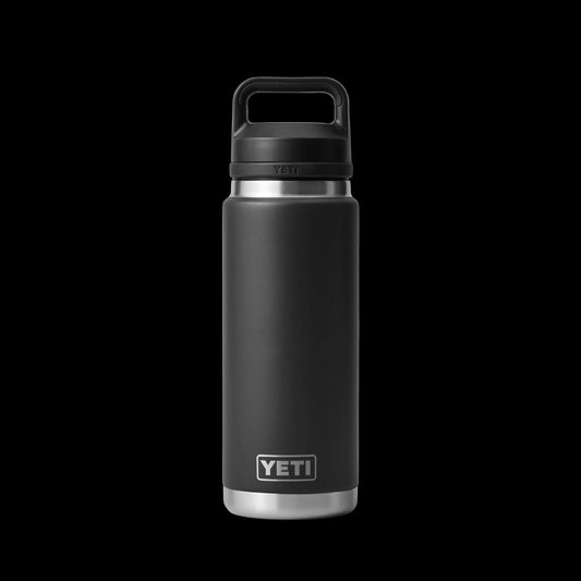 YETI Rambler Bottle, with Straw Cap - BLACK . 769ml, 26oz