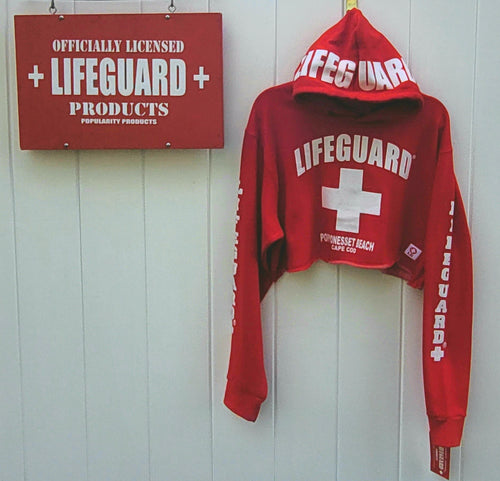 Cropped Hoodie Sweatshirt - Beach Lifeguard