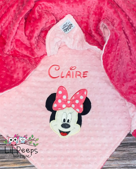 personalized minnie mouse blanket