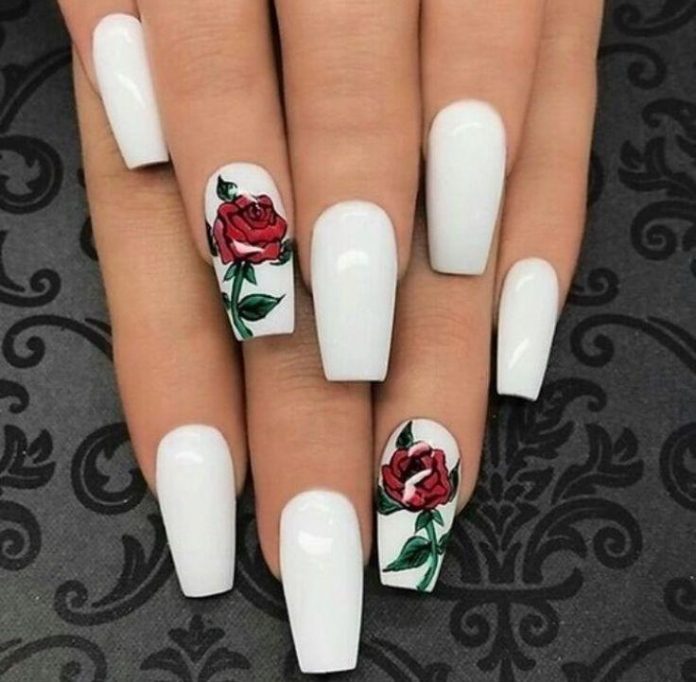 RED ROSES Nail Art Decals Waterslide Metallic Red Rose Nails Waterslide  Transfer Nail Stickers Works With Black Polish Valentines Day Nails - Etsy  Singapore