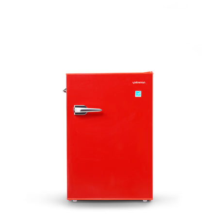 3.6 Cu.Ft Single Door Retro Mini Fridge, Red , Adjustable thermostat –  Upstreman