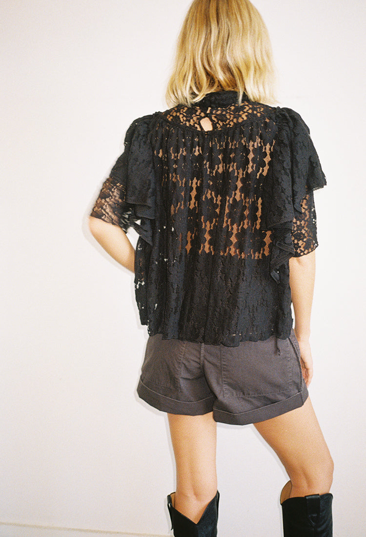 Vetea High Neck Lace Top