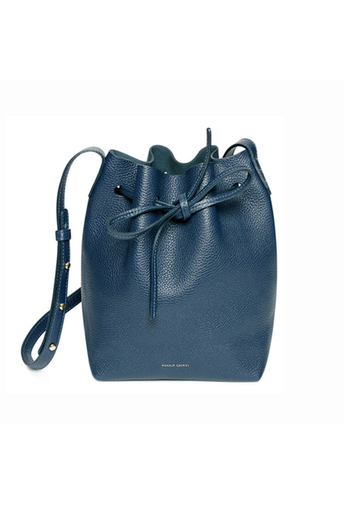 tumbled leather bucket bag