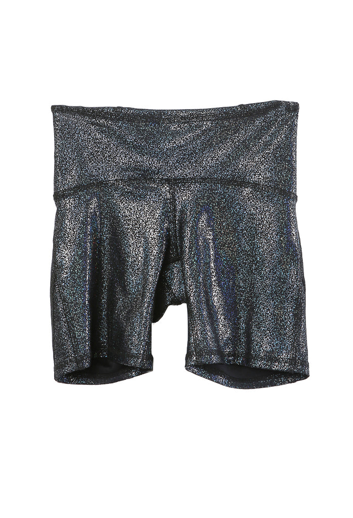 black sparkly cycling shorts